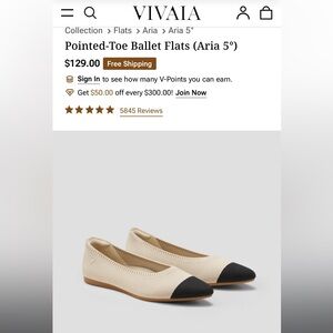 VIVAIA Pointed Toe Ballet Flats